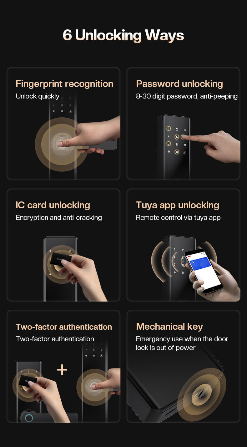 Indoor Smart Tuya Bluetooth Electronic Lever Door Lock Keyless Biometric Smart Deadbolt Fingerprint Lock Door manufacture