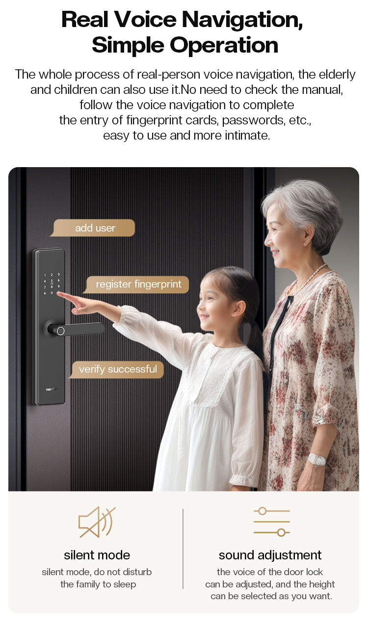 Tenon T10 Smart Security Door Lock Anti-Peep Password IC Card RF Fingerprint Features Compatible WiFi Bluetooth Aluminum details