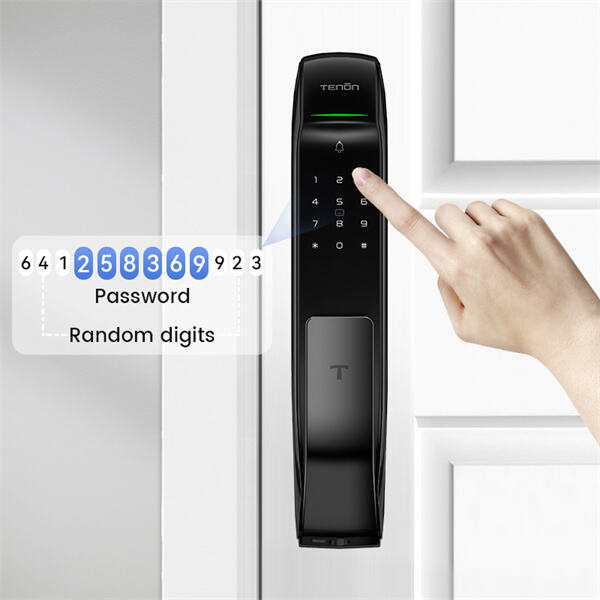 Ajoutez une touche de sophistication à votre entrée avec un verrouillage par lecteur de paume élégant.