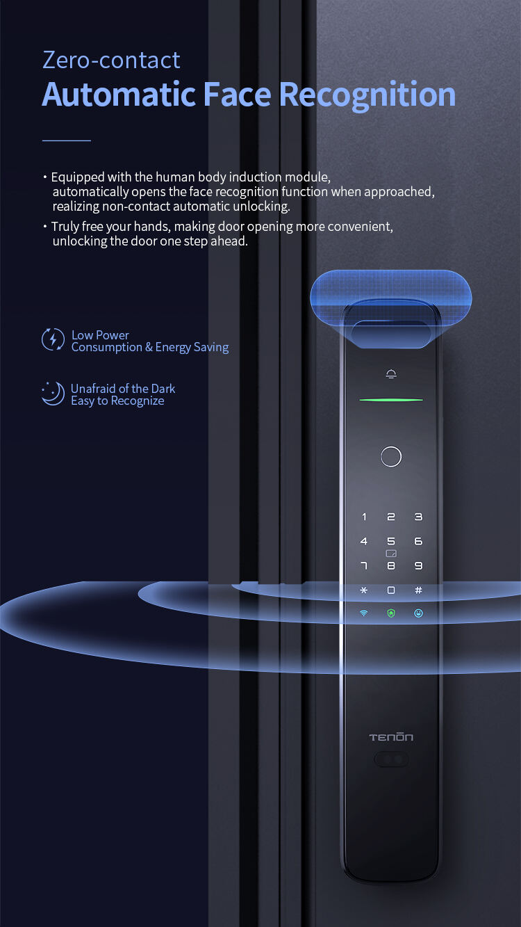 Home Keyless Entry Lock Bluetooth Tuya App Electronic Password Automatic Fingerprint Biometric Smart Lock With Face Recognition manufacture