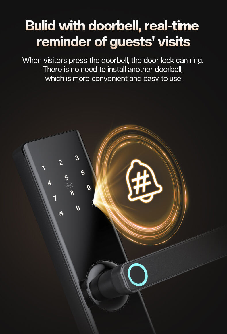 Indoor Smart Tuya Bluetooth Electronic Lever Door Lock Keyless Biometric Smart Deadbolt Fingerprint Lock Door details