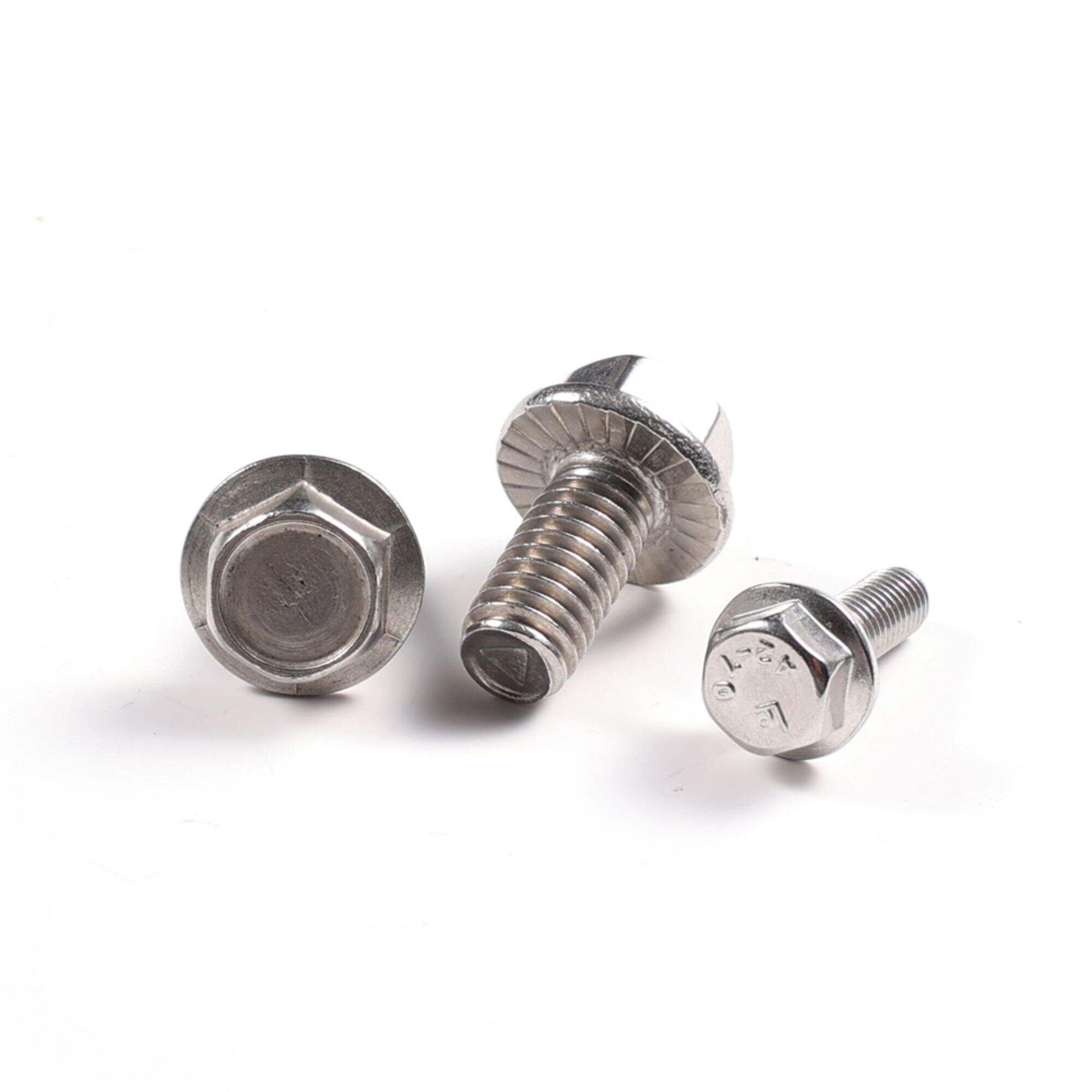 GooBetter M5 M6 M8 M10 Serrated Hex Flange Screws - Stainless Steel Frame Bolts (Metric, External Hex)