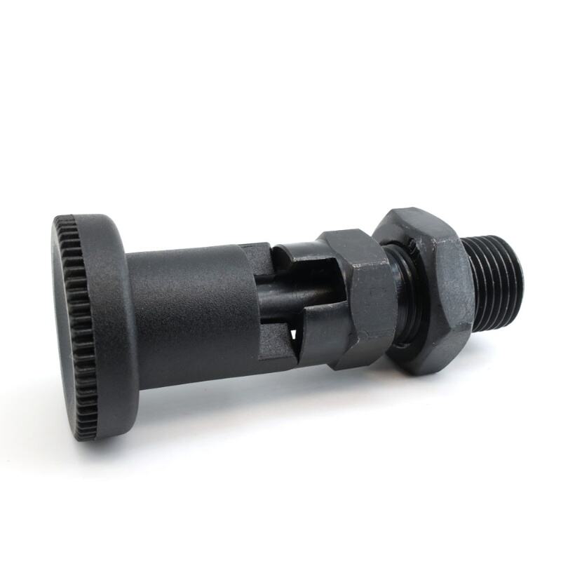 Black Steel Self Locking Indexing Plungers with Hexagonal Collar