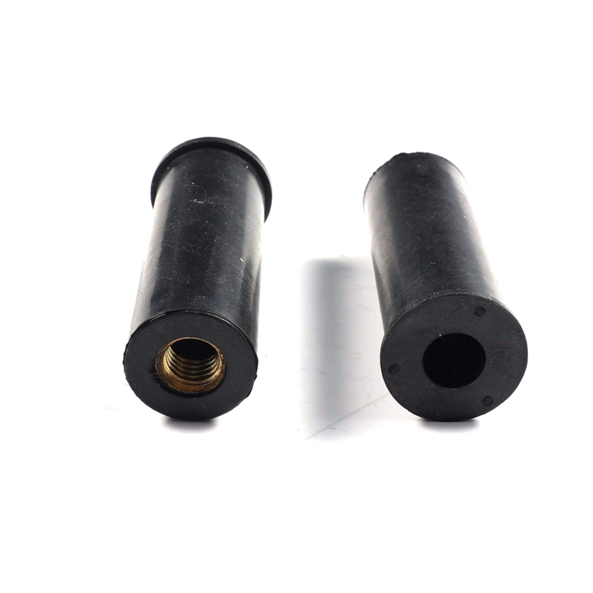 1/4-20 Black 1420 Rubber Nut With Brass Insert Thread Rubber Coupling Bolt And Nut