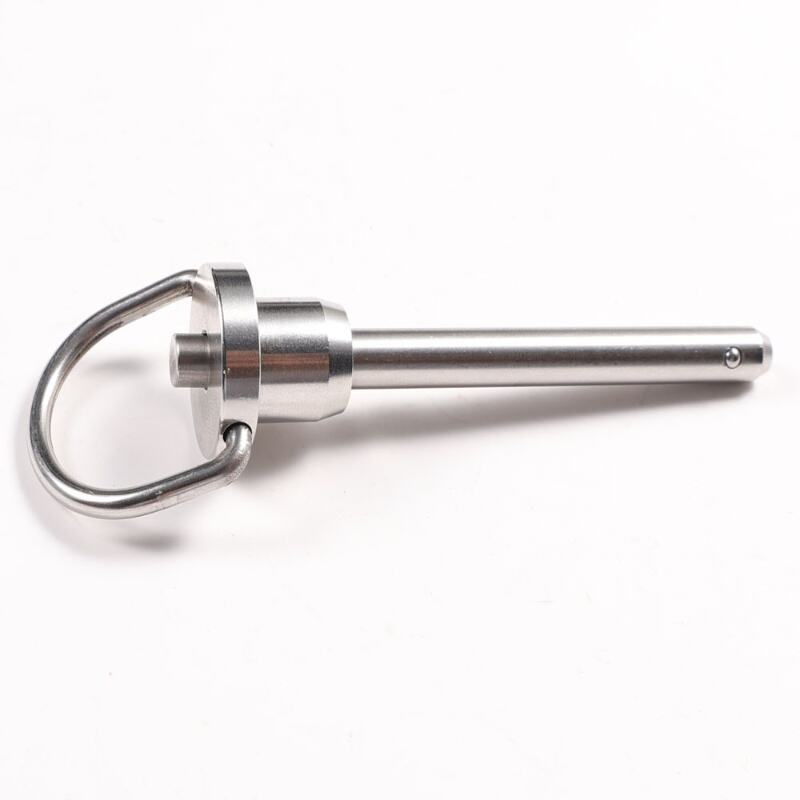 3/8 Diam 3 Length Stainless Steel Passivated Finish Ring Handle Push Button Quick Release Pin