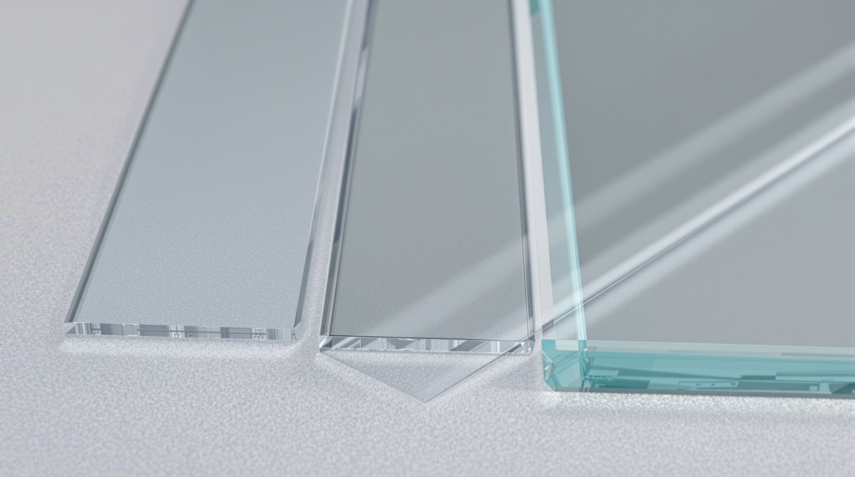 Three laser protection materials displayed side by side highlighting differences