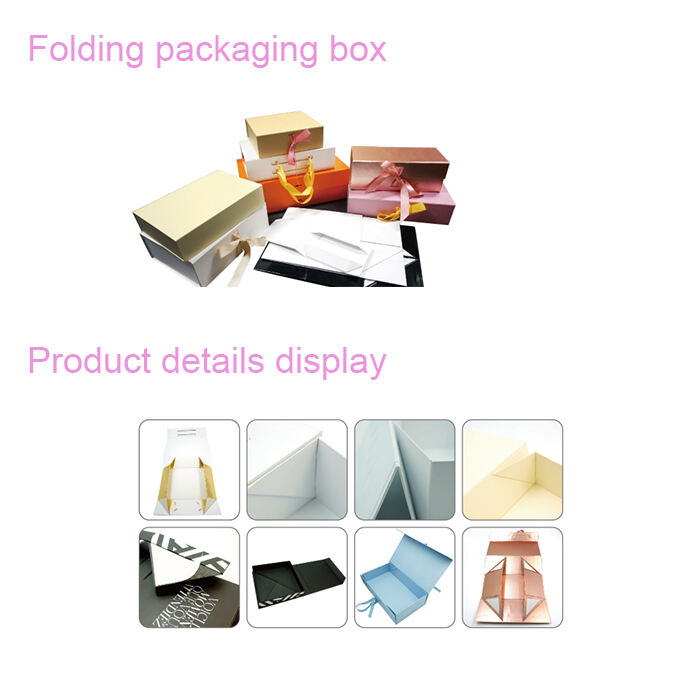 product custom rose gold cardboard flat folding hair extension paper packaging gift box with ribbon-10