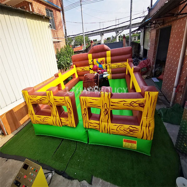 Learn the art of balancing on a mechanical bull for a thrilling experience.