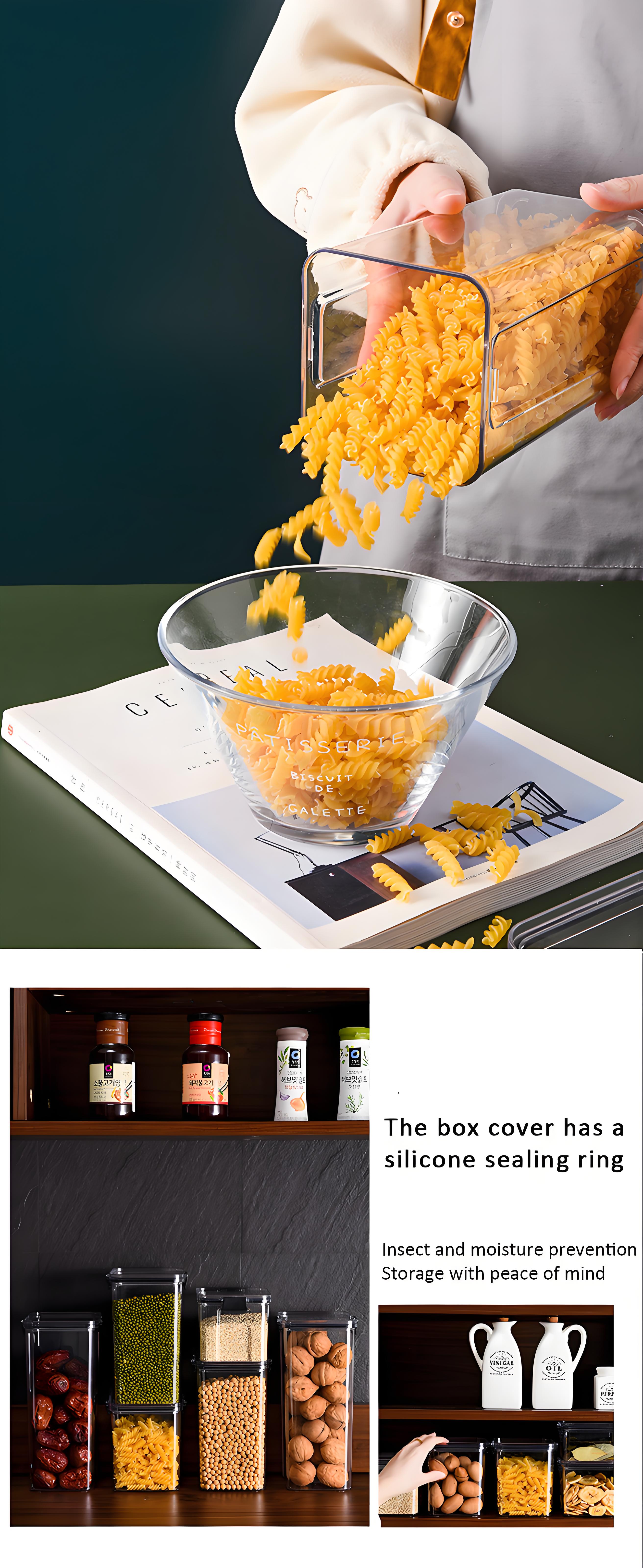 Hot Products Kitchen Storage Transparent PET Food Storage Boxes Plastic Sealed Jars with Airtight Lids supplier