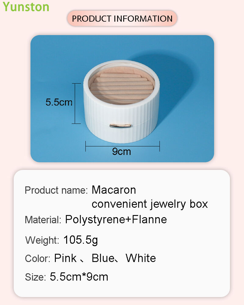 product round double layer jewelry storage box youth color jewelry storage box plastic jewelry box manufacturers-3