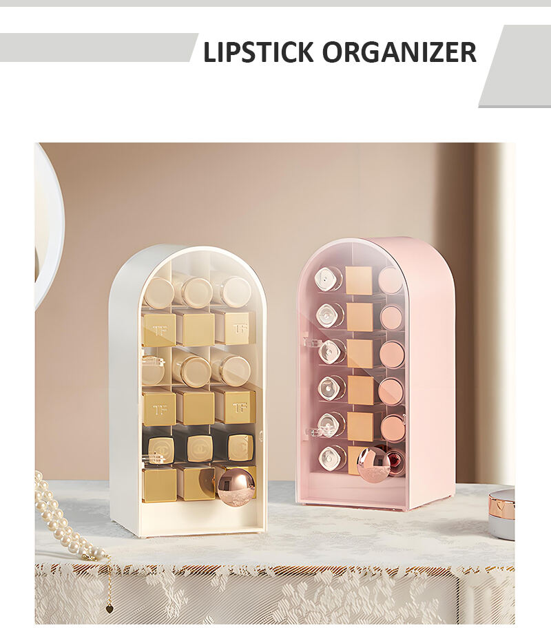 product dustproof lipstick organizer lip balm holder shelf rack 18 slots lipstick storage box lipsticks display stand-3