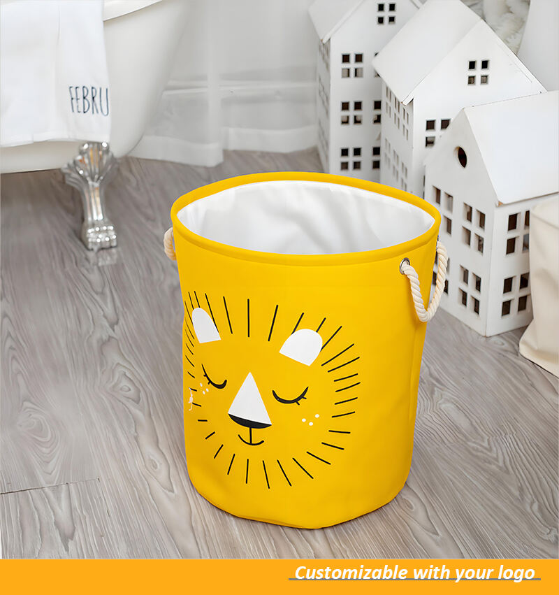product childrens cartoon animal pattern folding cloth storage bags fabric toy organizer and storage bucket use for clothes-1