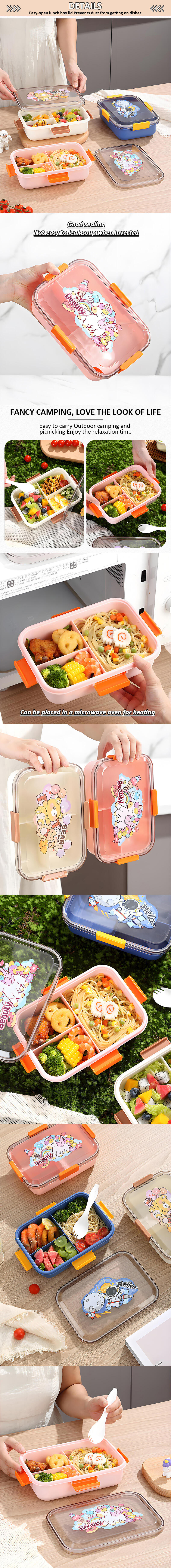 Hot Sale Eco-Friendly Thermal PP Bento Container Safe Plastic Lunch Box Spoon for School Food Fruit Storage Take-Away Container supplier