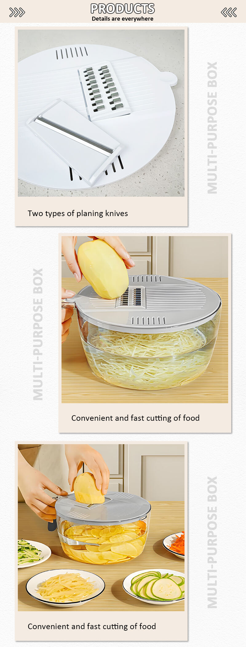 Food Grade Plastic Kitchen Multifunctional Vegetable Cutter Slicer Transparent Fruits Drain Basket 2 in 1 Vegetable Grater manufacture