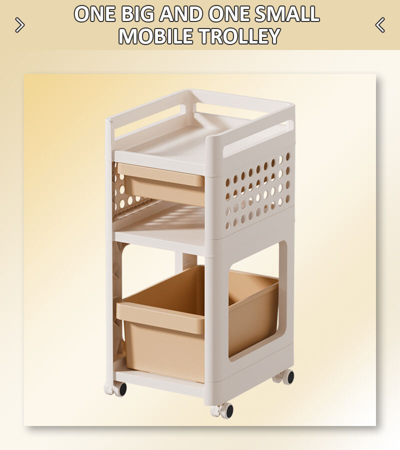 product multi layer movable storage rack plastic fruit vegetable trolley for kitchen bathroom stroller desk for living room storage-3