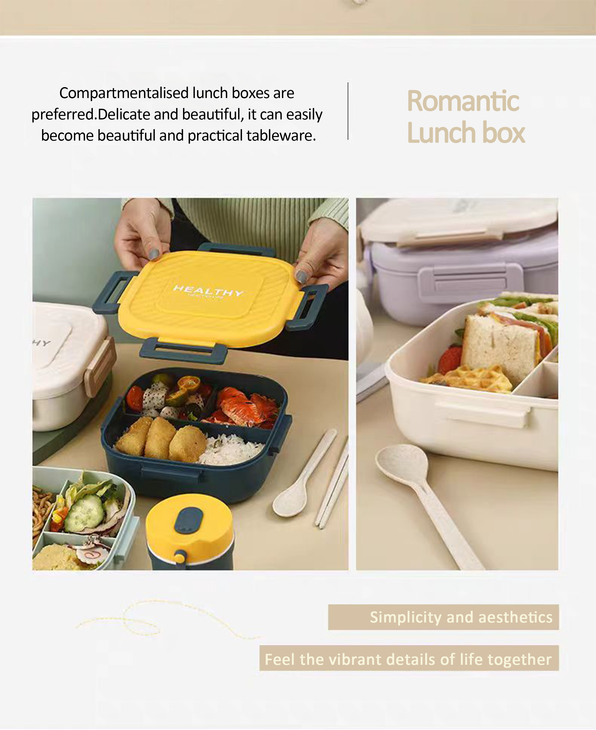 Hot Selling Wholesale Simple Rectangular Three Grid Food Grade Plastic Anti Drop Lunch and Dinner Boxes for Children and Adults supplier