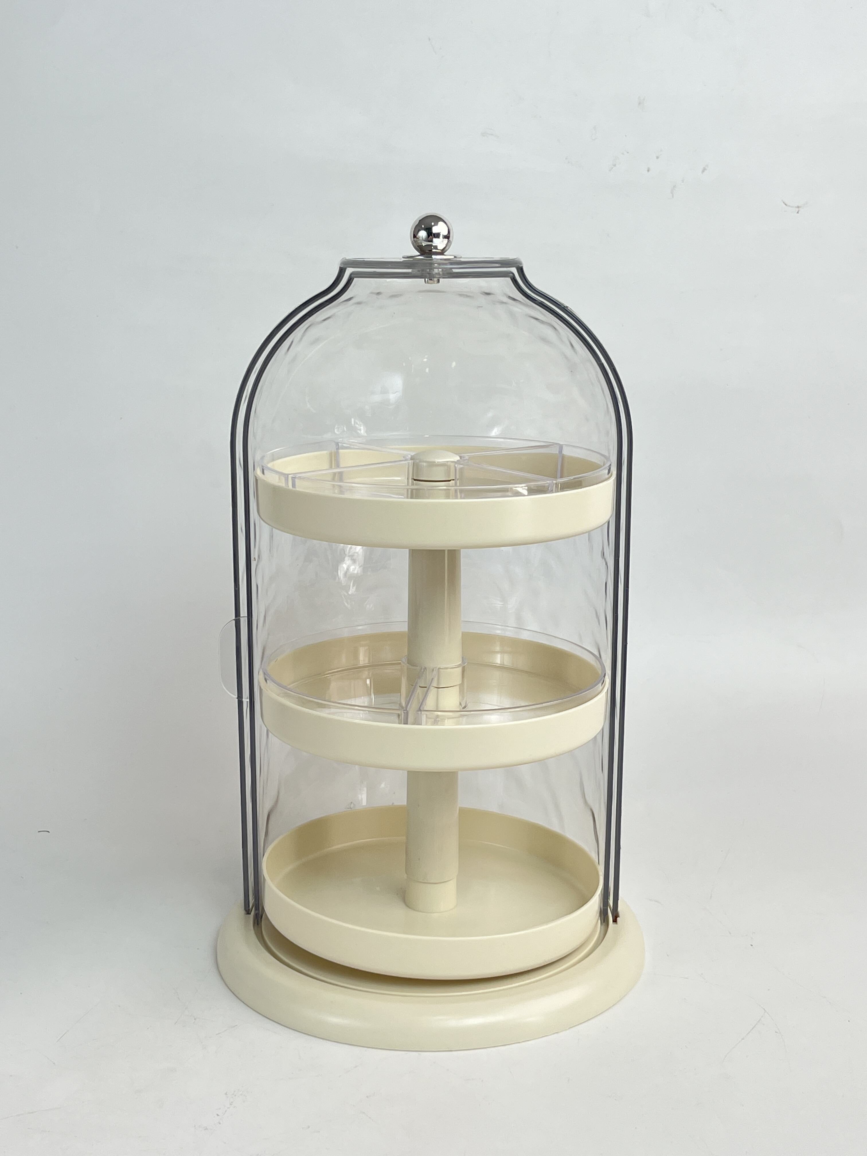 product wholesale customized fashionable unique design 360 degree rotating storage portable dust proof makeup storage box-8