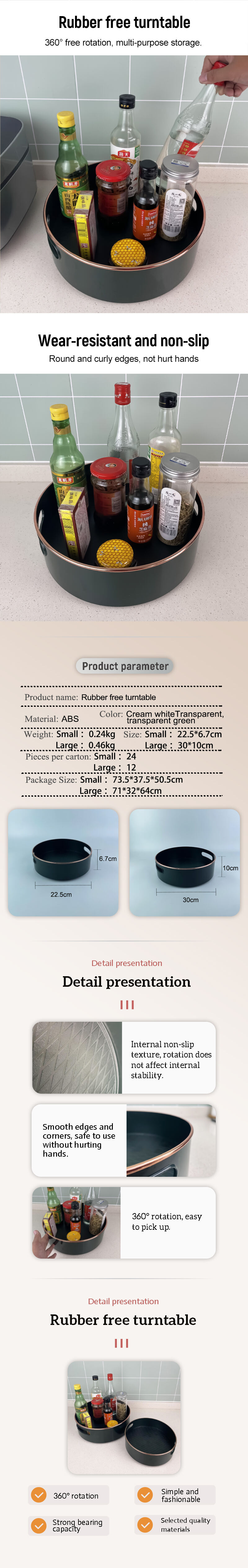 product 360  rotating kitchen seasoning storage rack multifunctional table condiment tray perfume bottle storage box-0