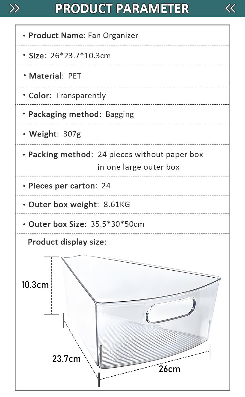 Choice Fun New Clear PET Triangle Storage Box for Kitchen Refrigerator Arc-Shaped Organizer with Handle factory