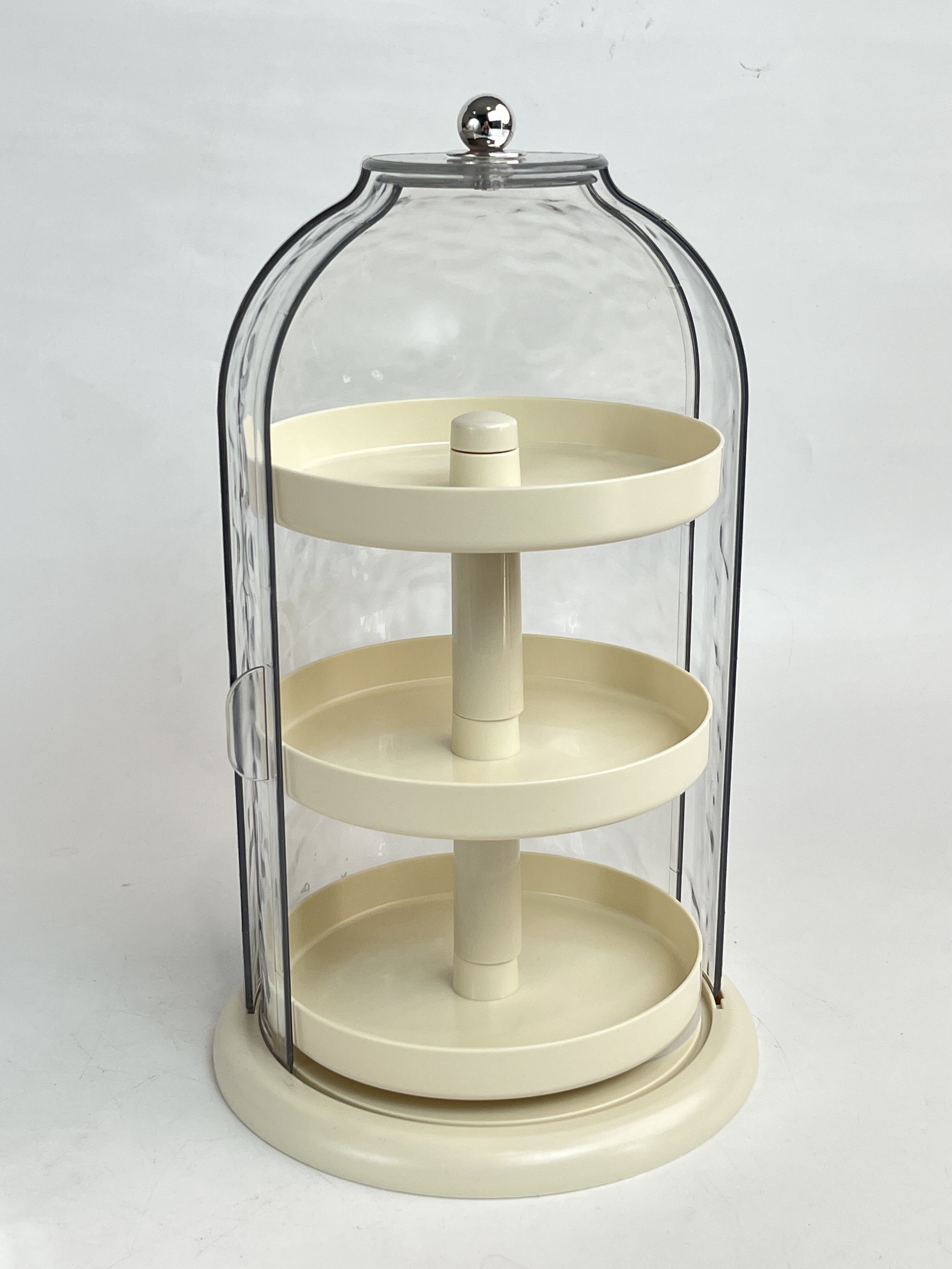 product wholesale customized fashionable unique design 360 degree rotating storage portable dust proof makeup storage box-3