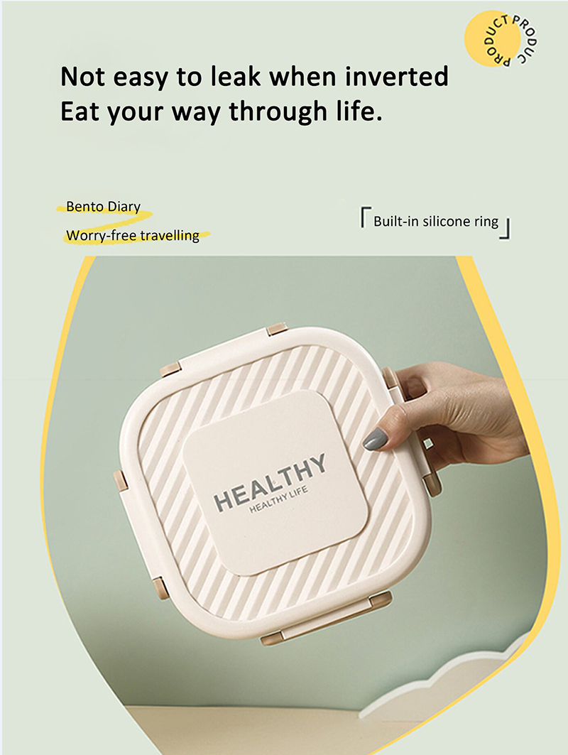 Hot Selling Wholesale Simple Rectangular Three Grid Food Grade Plastic Anti Drop Lunch and Dinner Boxes for Children and Adults factory