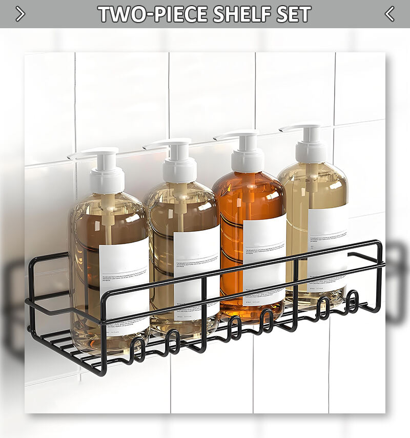 product rustproof stainless steel bathroom organizer adhesive shower caddy shelf for inside shower metal washroom organizer-3
