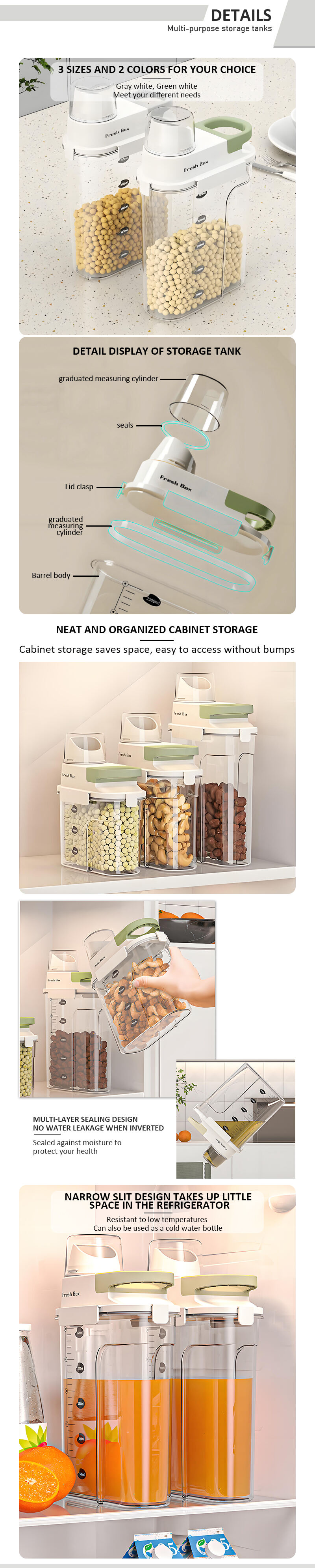 New Products Clear Plastic Rice Cereal Grain Storage Containers Set With Lids Airtight for Food Storage manufacture