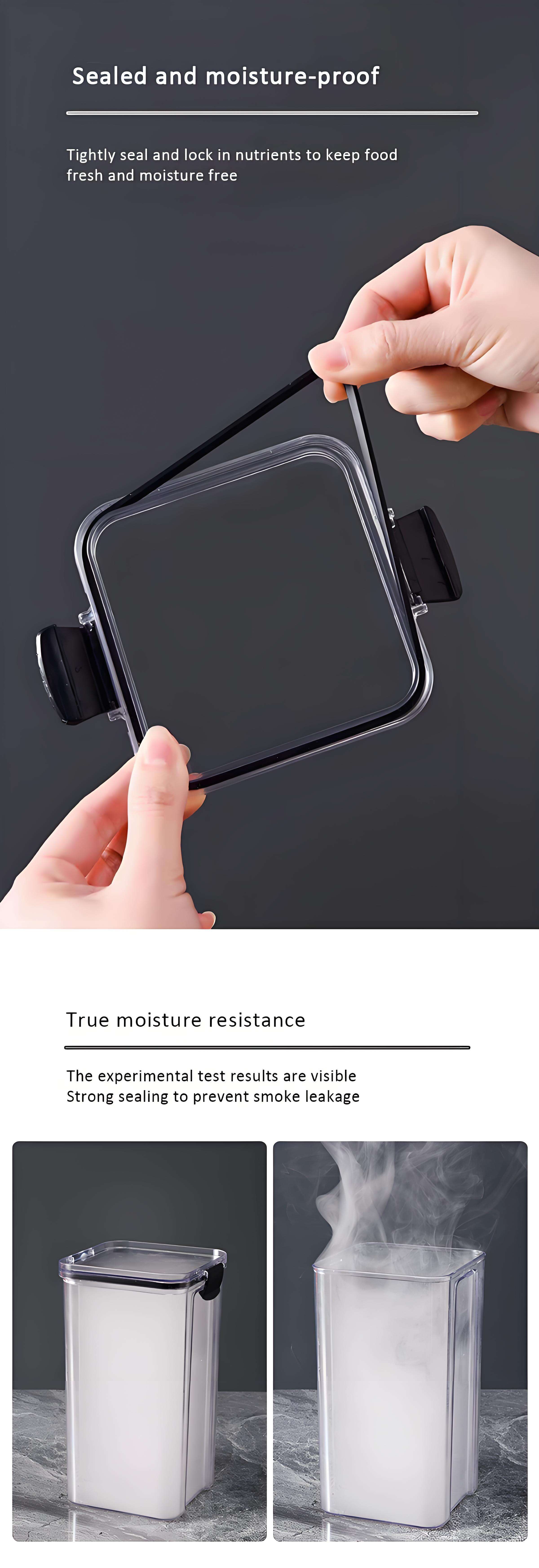 Hot Products Kitchen Storage Transparent PET Food Storage Boxes Plastic Sealed Jars with Airtight Lids supplier