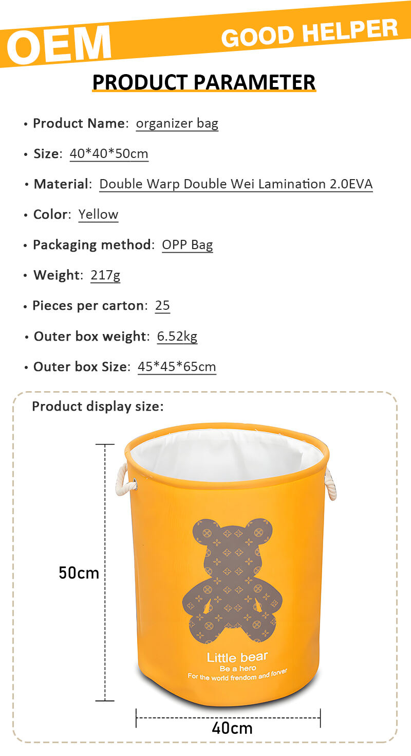 product childrens cartoon animal pattern folding cloth storage bags fabric toy organizer and storage bucket use for clothes-2