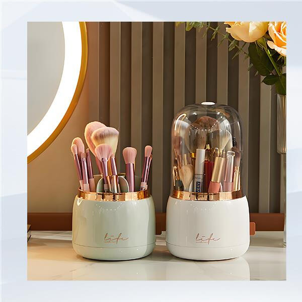 Elevate your makeup routine with our stylish and functional brush organizer