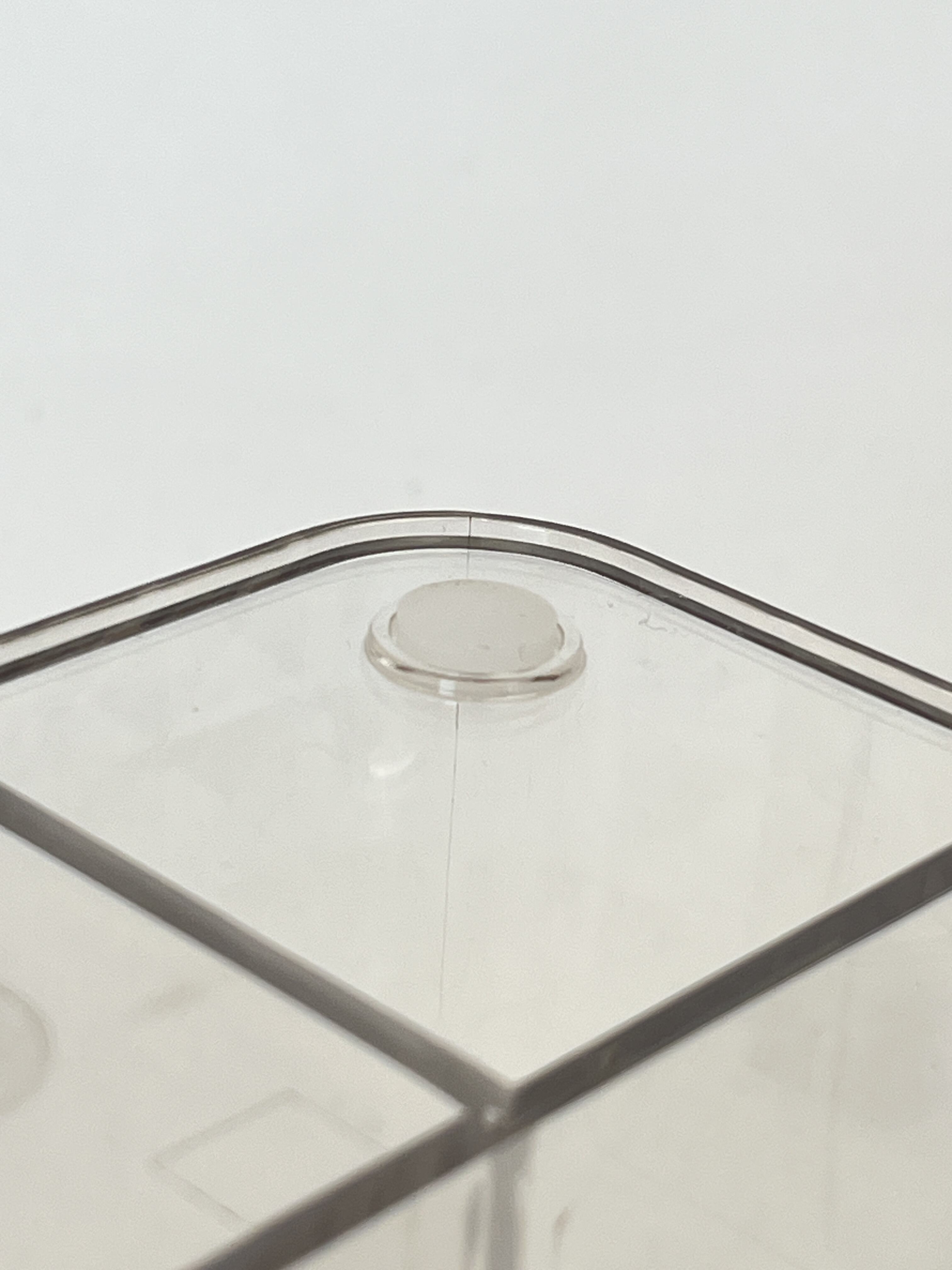product new stock high quality simple design cleaning desktop convenient diamond patterned pen holder transparent storage box-6