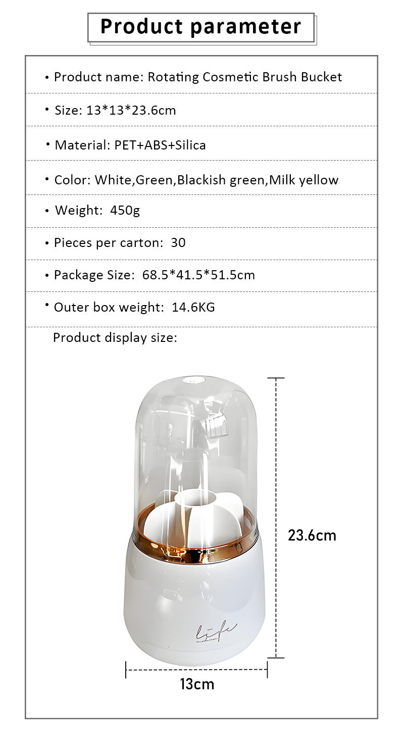 product high quality desktop 360 degree rotating multifunctional makeup brush holder storage dust proof makeup storage box-4
