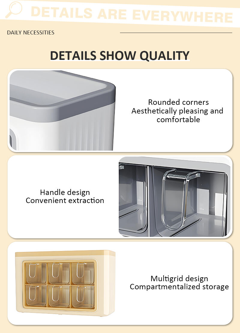 product wholesale modern european style 6 compartment plastic spice box dual use stand wall mounted hot sale food storage container-3