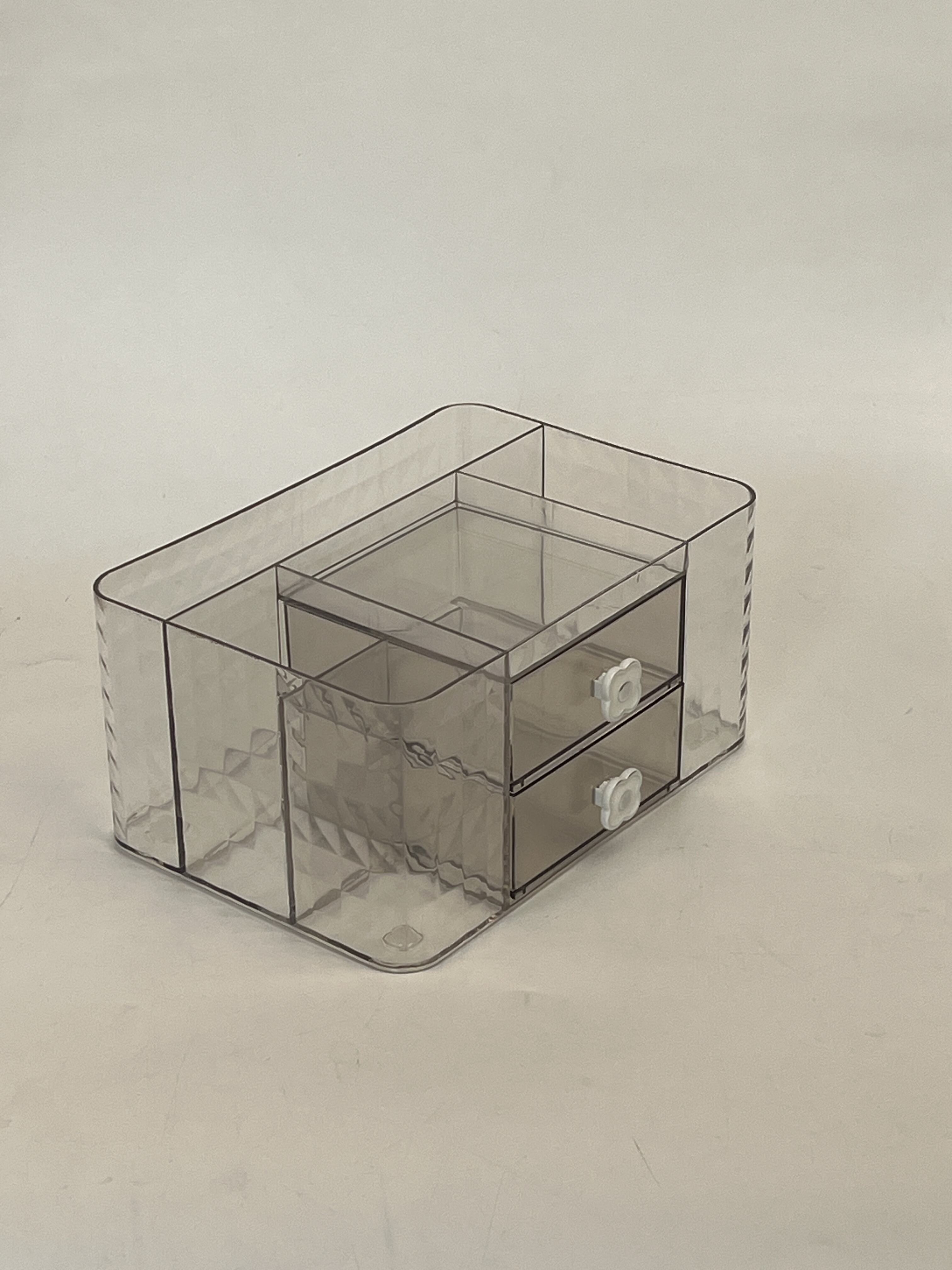 product new stock high quality simple design cleaning desktop convenient diamond patterned pen holder transparent storage box-3
