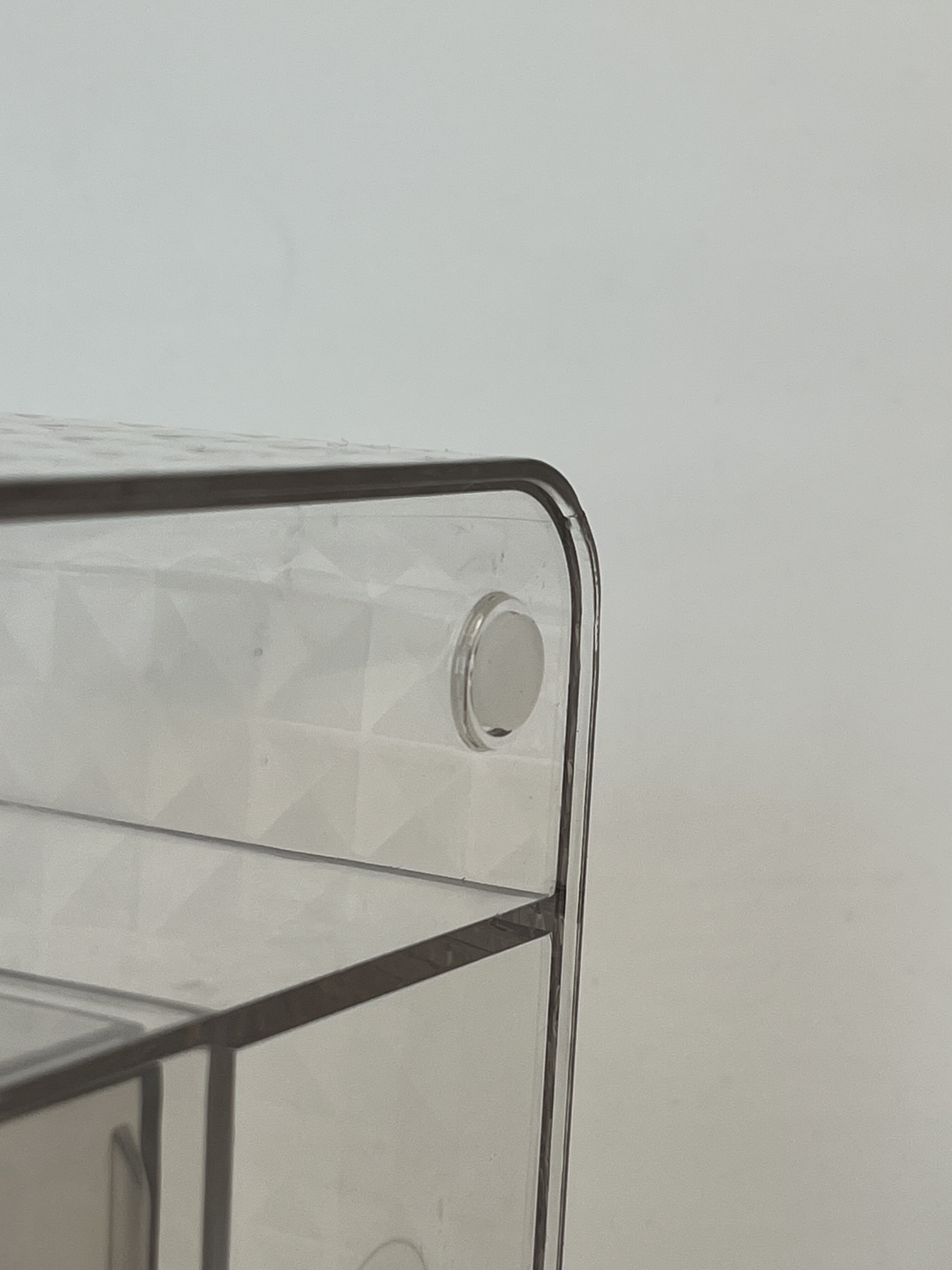 product new stock high quality simple design cleaning desktop convenient diamond patterned pen holder transparent storage box-5