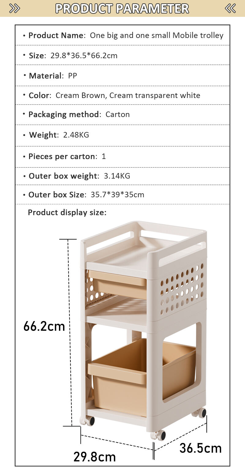 product multi layer movable storage rack plastic fruit vegetable trolley for kitchen bathroom stroller desk for living room storage-4