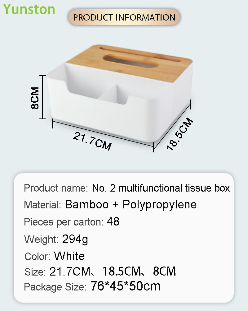 product 7 piece set of simple multi size multi function bamboo cover dust proof plastic napkin box hotel bar restaurant-4