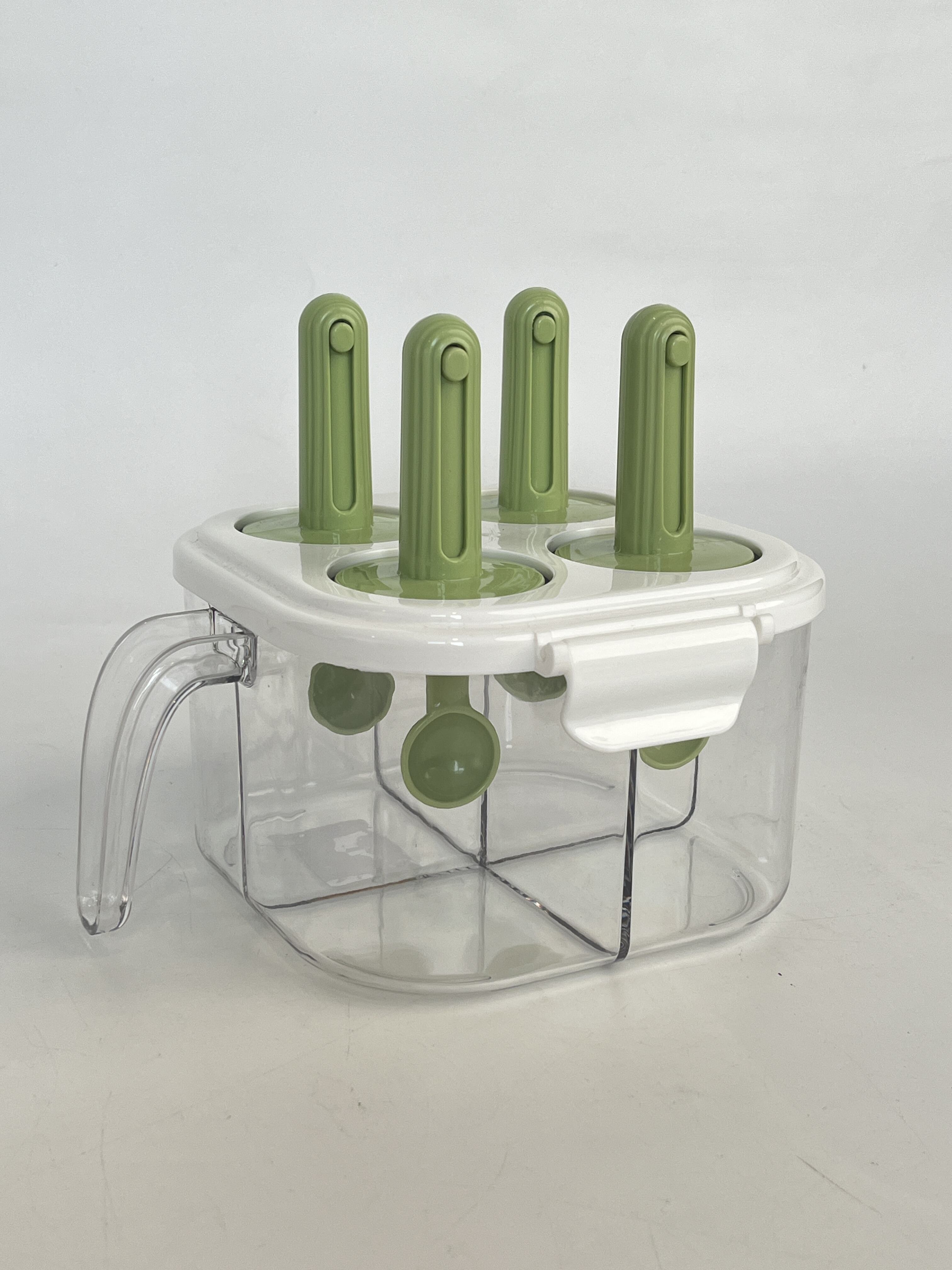 Wholesale Portable Durable Eco-friendly Kitchen Drawer Storage Box White Green Quarter Grid Seasoning Storage Box details