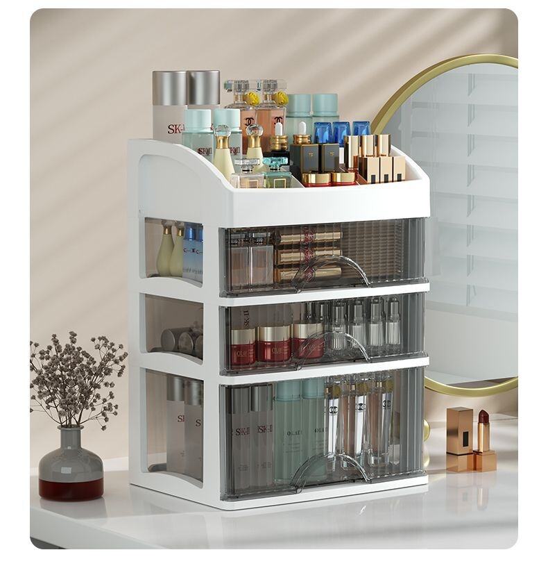 Large Capacity Multi-layer Drawer Storage Cabinet New Desktop Dormitory Organizer Box for Cosmetics Masks Plastic supplier