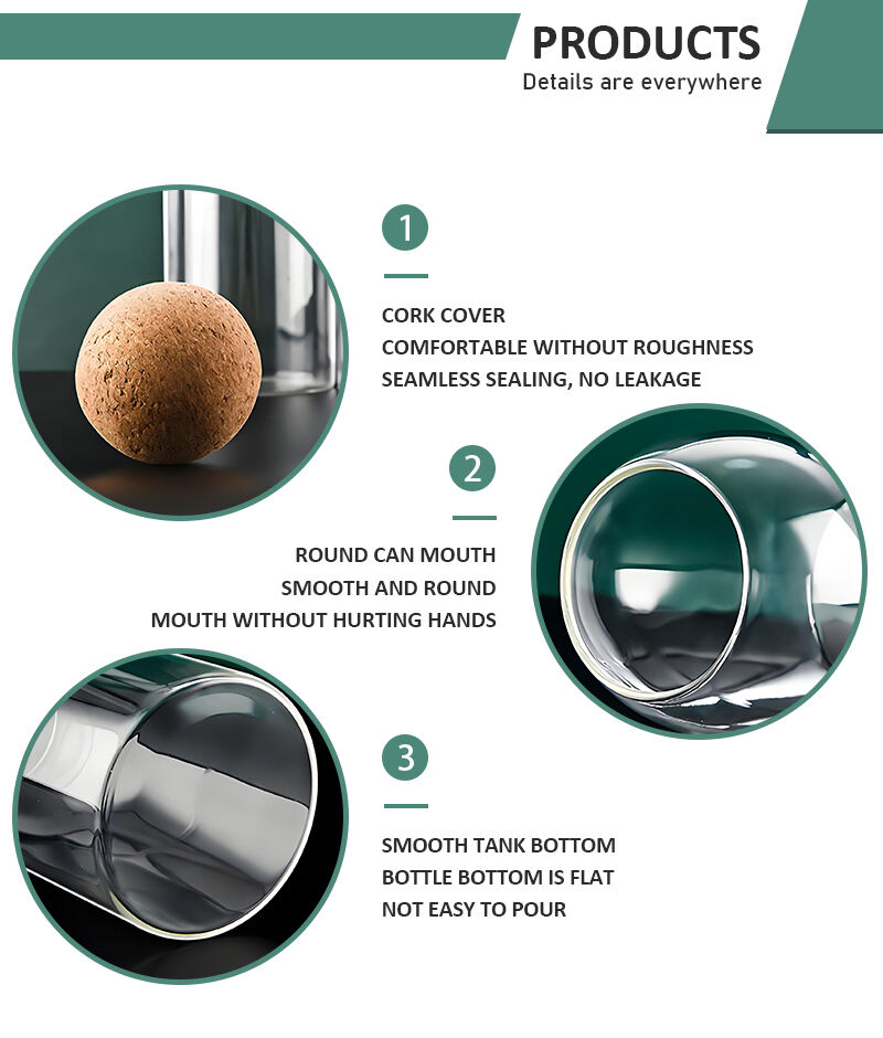 500/800/1200 Ml Multiple Size Food Container Kitchen Storage Glass Jar with Wood Ball Lid details