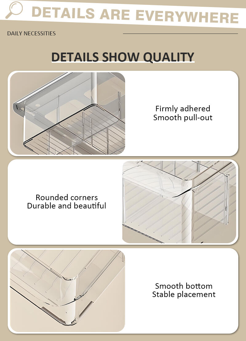 product wholesale rectangle shaped transparent plastic multi compartment wall mounted drawer detachable underwear storage box hot sale-3
