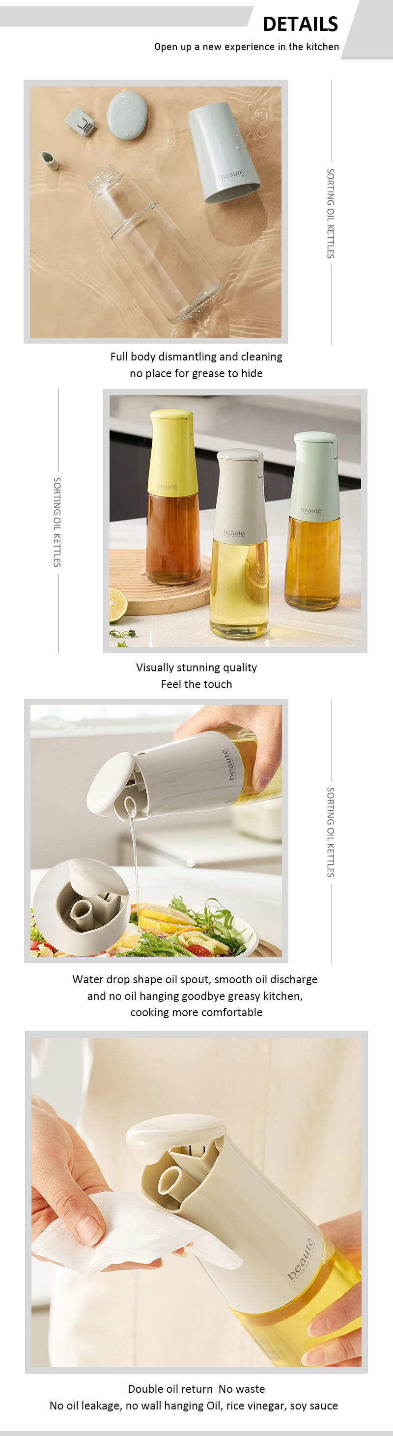 product hot home use automatic opening and closing gravity glass oil pot with lid condiment bottle vinegar bottle oil bottle-6