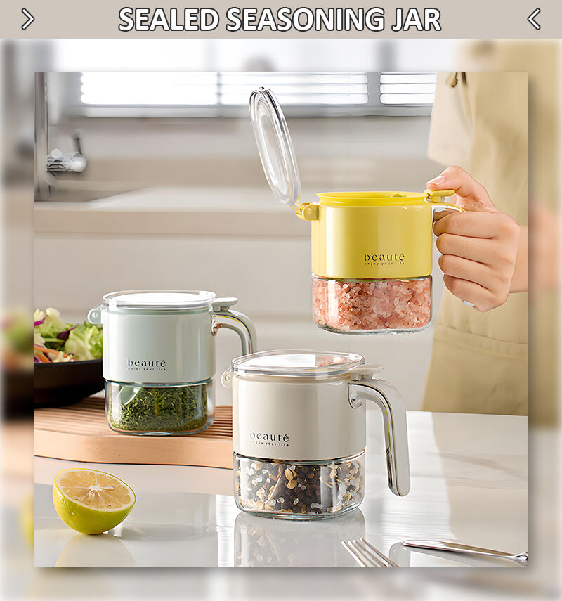 product large capacity press sealed glass and pet spice seasoning box cross border moisture proof kitchen food storage container-1