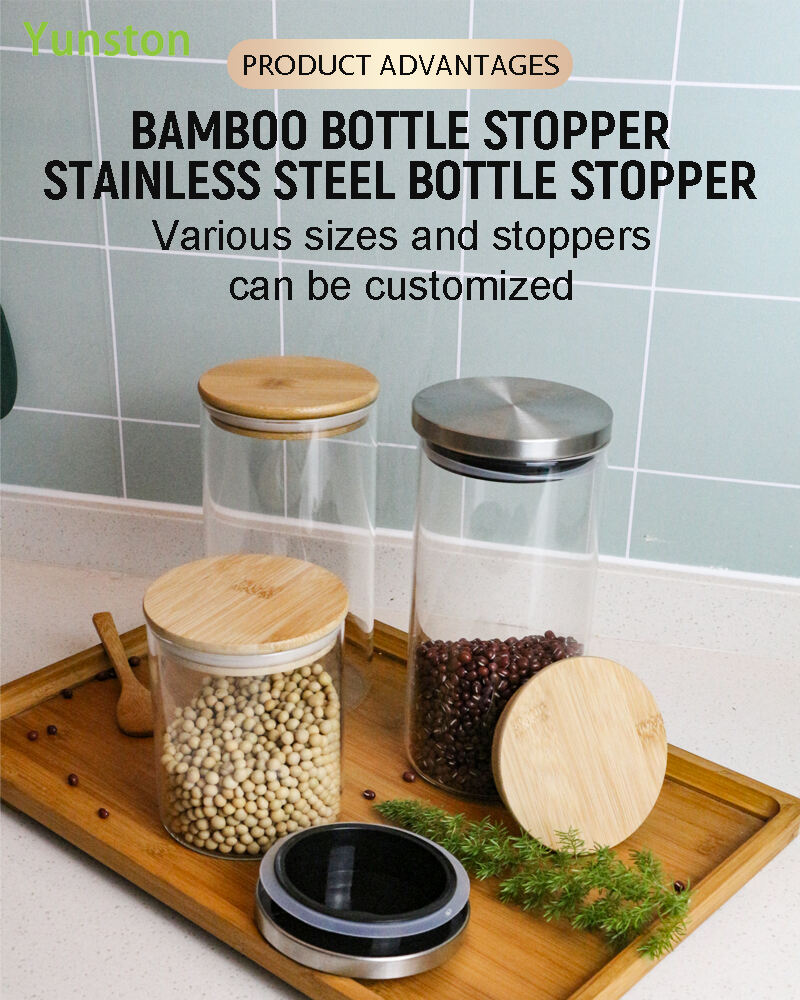 product clear glass storage tank with wooden lid multigrain storage sealed tank high borosilicate glass sealed tank-1
