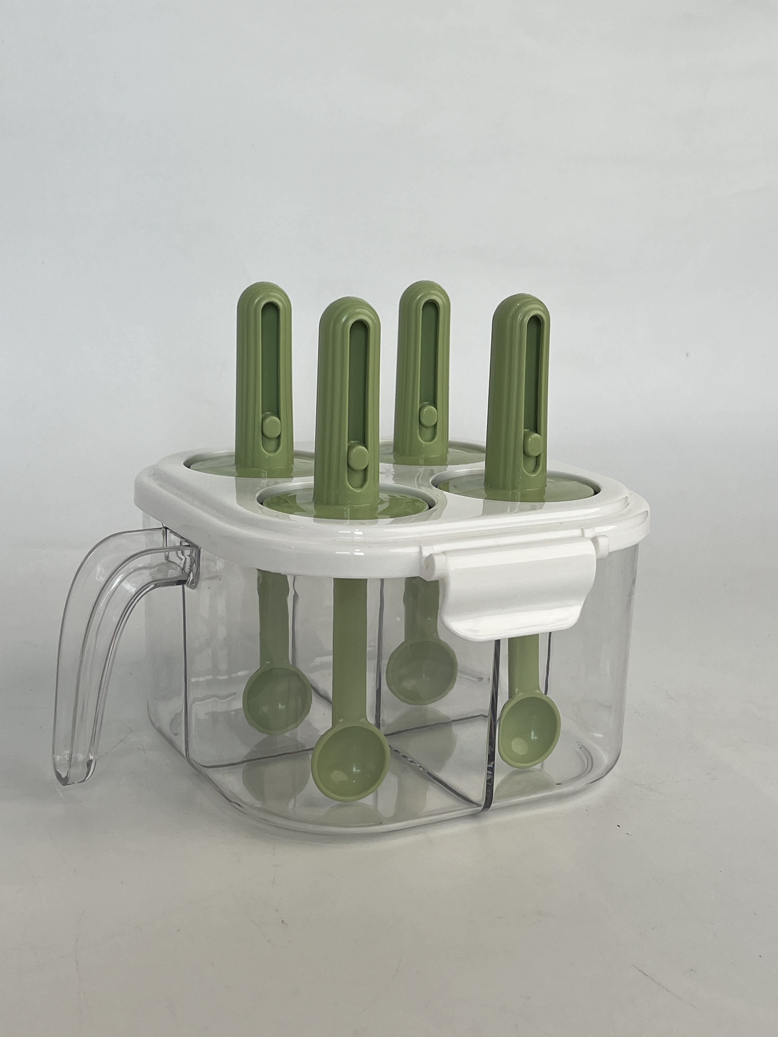 Wholesale Portable Durable Eco-friendly Kitchen Drawer Storage Box White Green Quarter Grid Seasoning Storage Box details