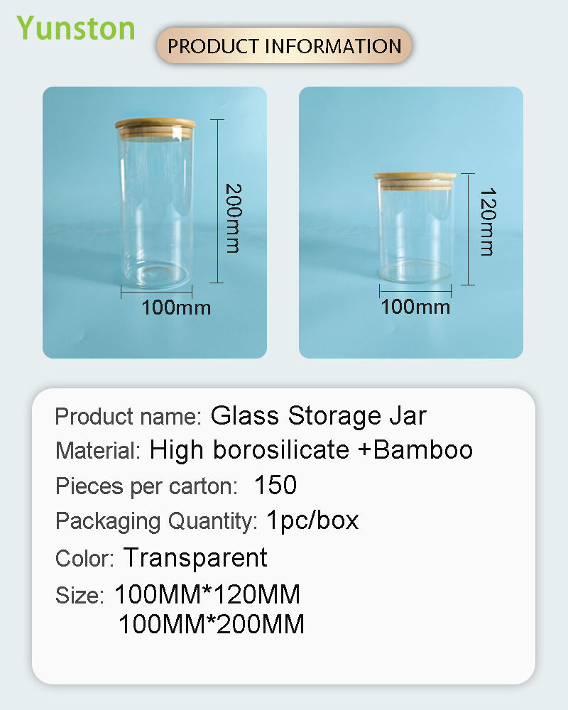 product clear glass storage tank with wooden lid multigrain storage sealed tank high borosilicate glass sealed tank-4
