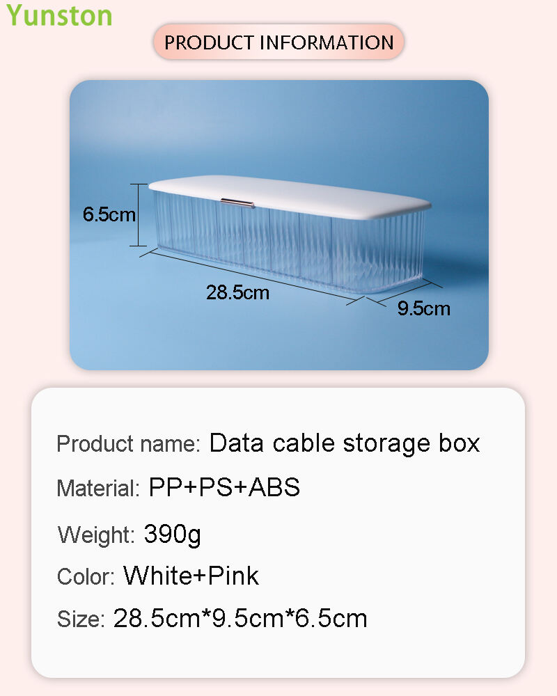 product dustproof transparent plastic storage box for usb data cable rectangle shape cover included-3