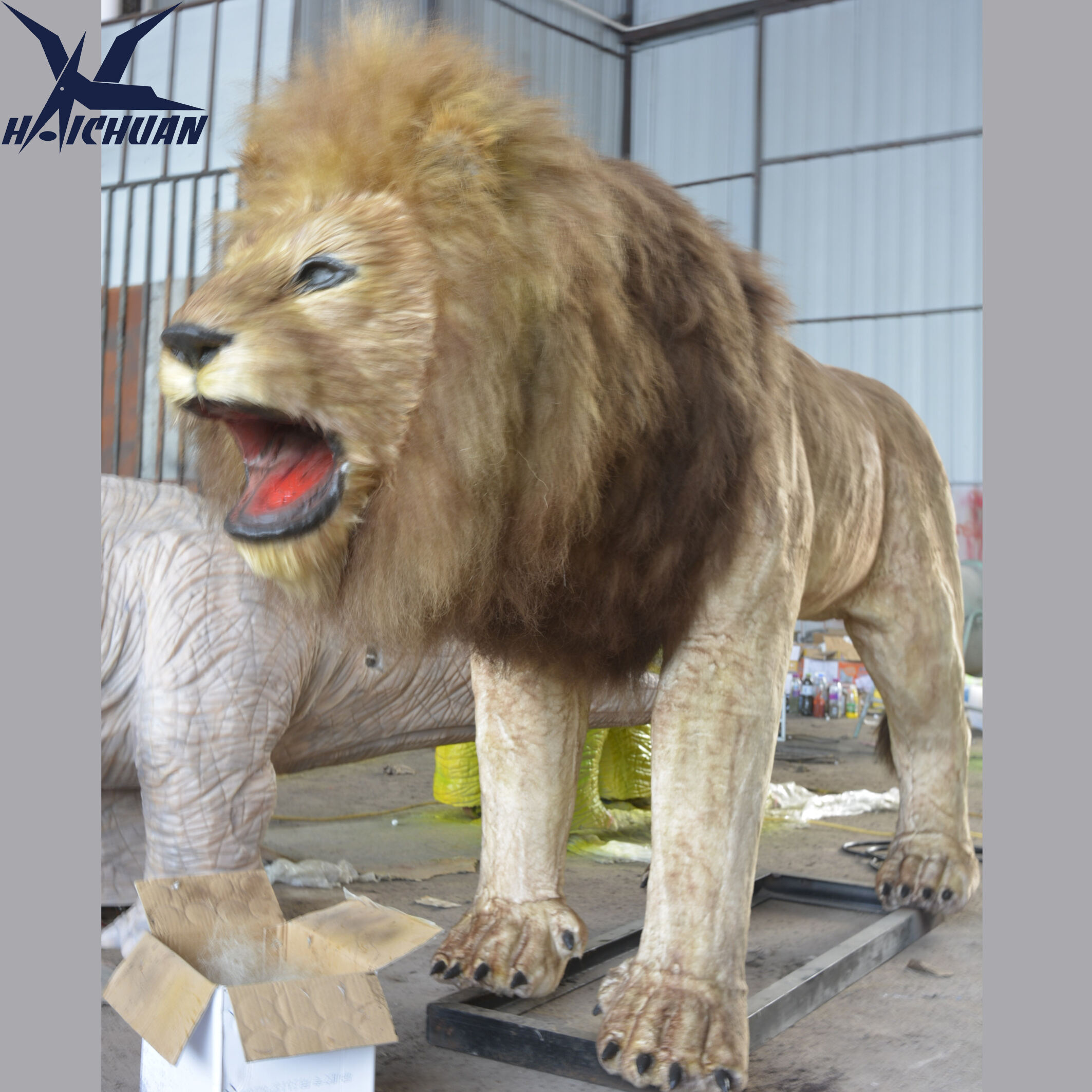 product custom design animated real size animatronic animal moving lion model for sale-1