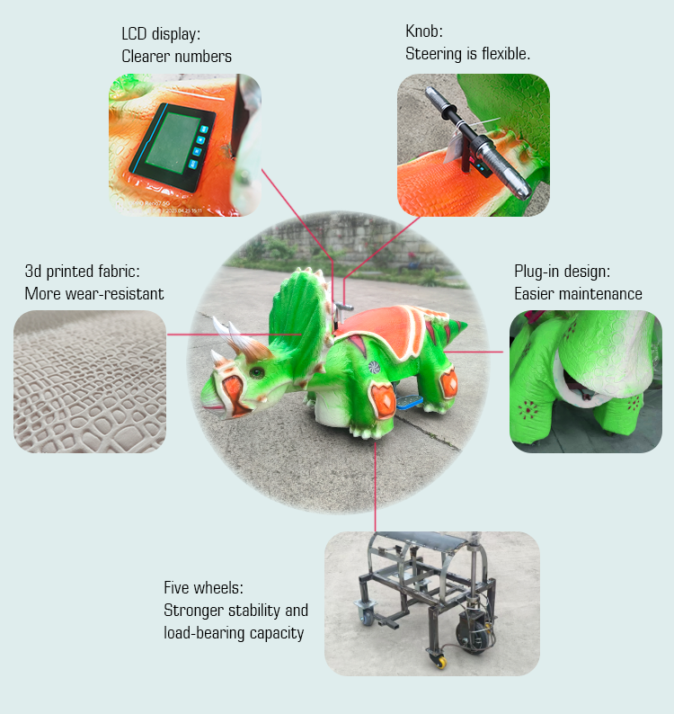 product fun park customizable rideable dinosaur model for sale walking electric mountable dinosaur ride car for kids-2