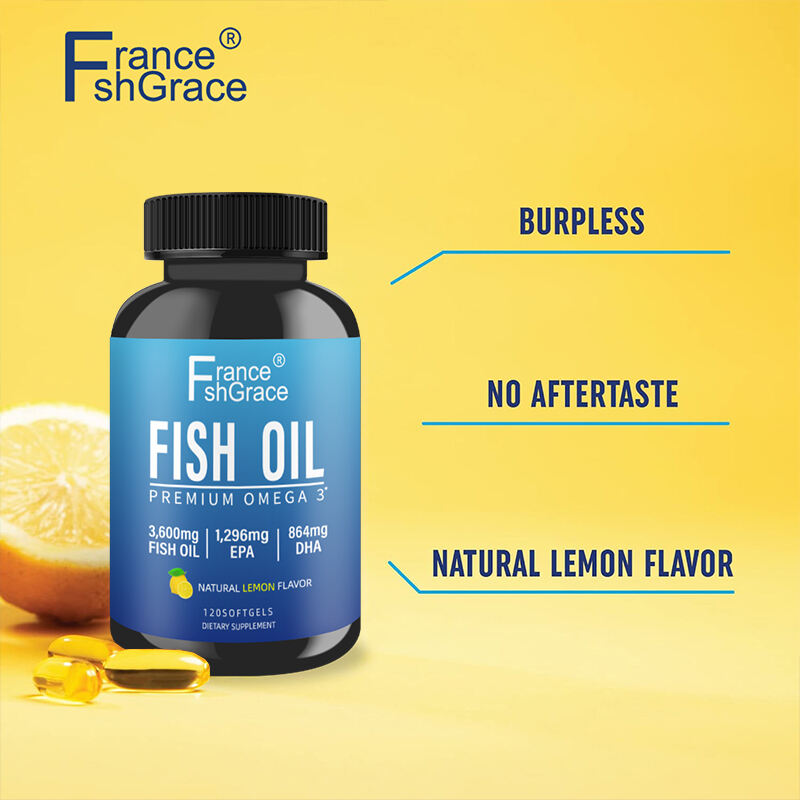 Fish Oil Omega 3 + EPA & DHA, 3600 mg | Triple Strength Brain, Heart, Joints, Skin and Immune Support details